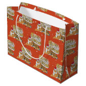  kersttijger en vrolijk kerstfeest groot cadeauzakje