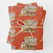  kersttijger en vrolijk kerstfeest inpakpapier vel (In situ)