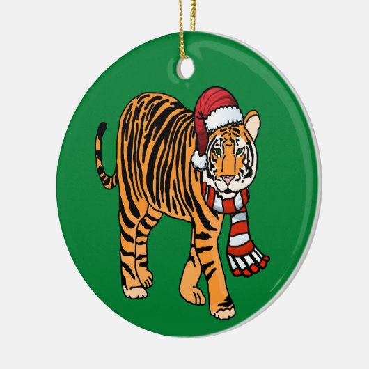 Kersttijger Keramisch Ornament (Links)