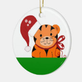 Kersttijger Keramisch Ornament (Links)
