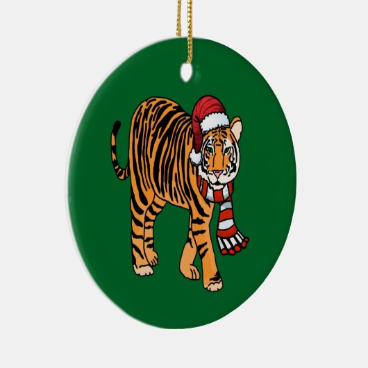 Kersttijgerversiering Keramisch Ornament (Rechts)