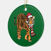 Kersttijgerversiering Keramisch Ornament (Links)