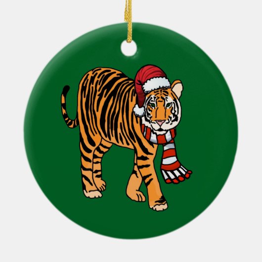 Kersttijgerversiering Keramisch Ornament (Achterkant)