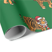 Kersttijgerwerkpapier Cadeaupapier (Rol Hoek)