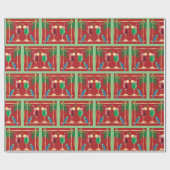 kersttiki Drinken en kerstaven Cadeaupapier (Vlak)