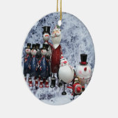 kersttin Choir, met Kerstman, Snowman, Pinguïn Keramisch Ornament (Rechts)