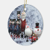 kersttin Choir, met Kerstman, Snowman, Pinguïn Keramisch Ornament (Links)