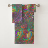 kersttinsel Peacock Feathers Bad Handdoek (Insitu)