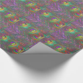 kersttinsel Peacock Feathers Cadeaupapier (Hoek)