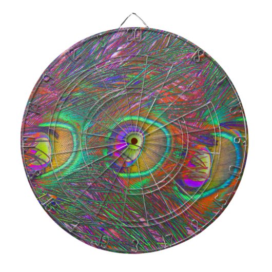 kersttinsel Peacock Feathers Dartbord (Voorkant)
