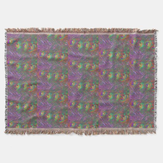 kersttinsel Peacock Feathers Deken (Voorkant)