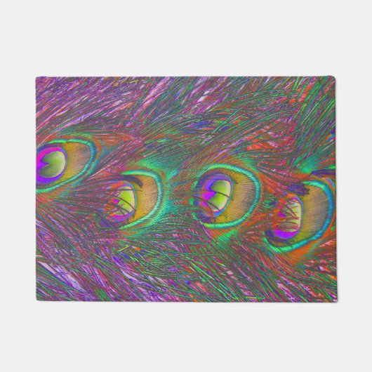 kersttinsel Peacock Feathers Deurmat (Voorkant)