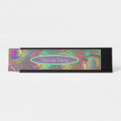 kersttinsel Peacock Feathers gepersonaliseerd Bureau Naambordje (Voorkant)