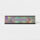 kersttinsel Peacock Feathers gepersonaliseerd Bureau Naambordje (Voorkant)