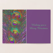 kersttinsel Peacock Feathers gepersonaliseerd Folie Kaarten (Binnen)