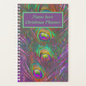 kersttinsel Peacock Feathers gepersonaliseerd Planner (Voorkant)
