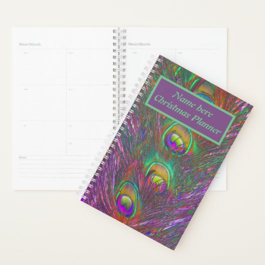 kersttinsel Peacock Feathers gepersonaliseerd Planner (Display)