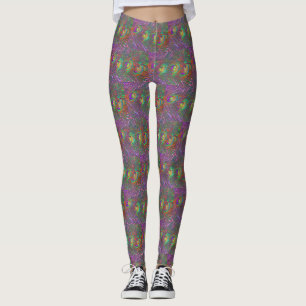 kersttinsel Peacock Feathers Leggings