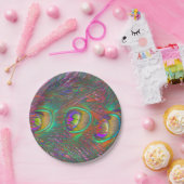 kersttinsel Peacock Feathers Papieren Bordje (Feest)