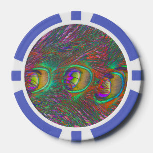 kersttinsel Peacock Feathers Poker Chips