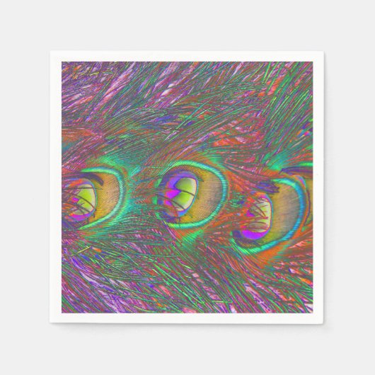 kersttinsel Peacock Feathers Servet (Voorkant)