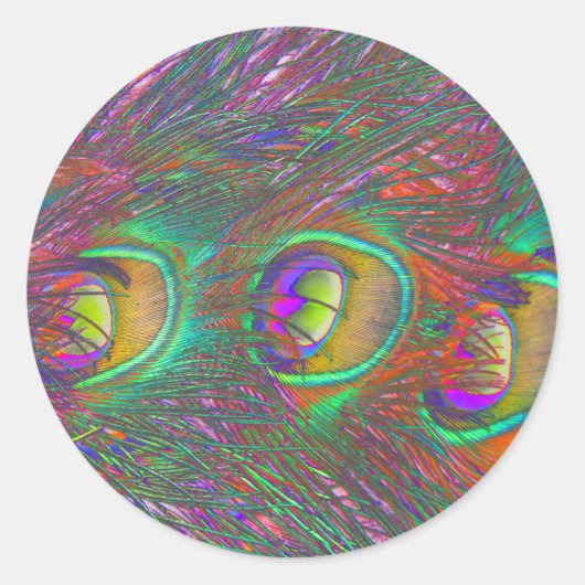 kersttinsel Peacock Feathers Sticker (Voorkant)