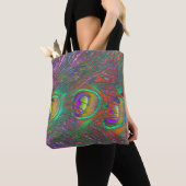 kersttinsel Peacock Feathers Tote Bag (Dichtbij)