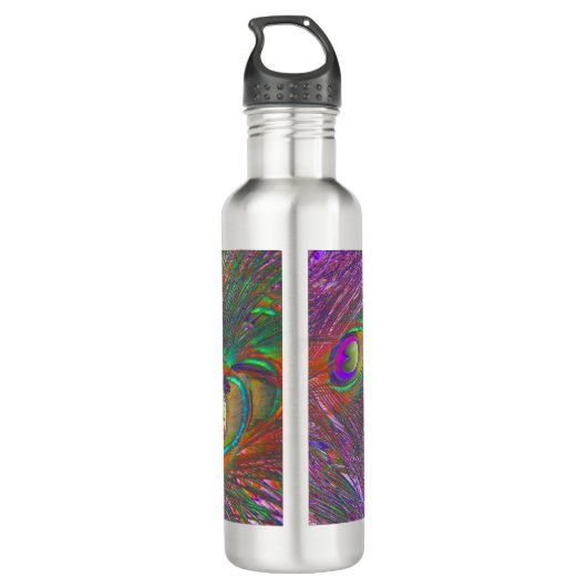 kersttinselpauw Feathers Waterfles (Achterkant)