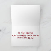 KERSTTOAST - JE HEBT DE ***ONDEUGENDE LIJST** GEMA FEESTDAGEN KAART (Binnen)