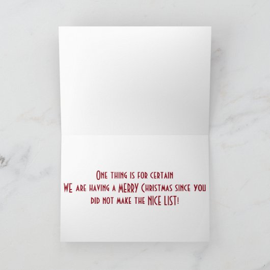KERSTTOAST - JE HEBT DE ***ONDEUGENDE LIJST** GEMA FEESTDAGEN KAART (Binnen)
