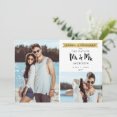 Kersttoekomst Mr en Mrs Save the Date 2 Foto (Staand voorkant)