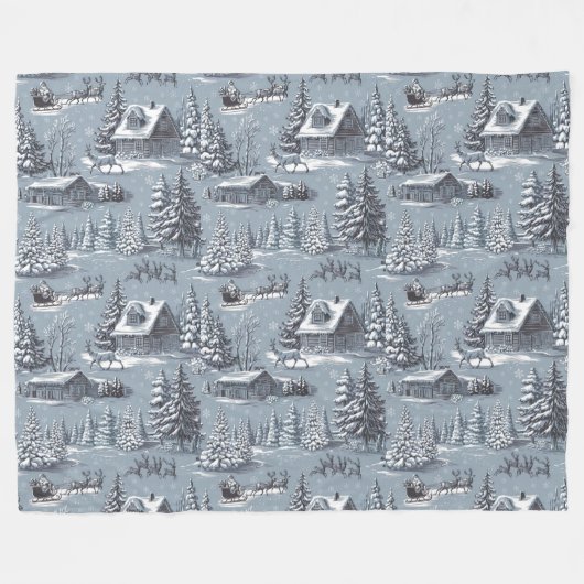 kersttoilet fleece deken (Voorkant (Horizontaal))