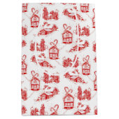 kersttoilet | Rode Medium Gift Bag Cadeauzakje (Voorkant)