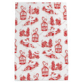 kersttoilet | Rode Medium Gift Bag Cadeauzakje (Achterkant)