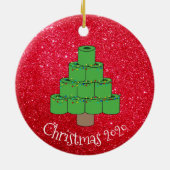 kersttoiletpapier - Covid 2020 Glitter Keramisch Ornament (Achterkant)