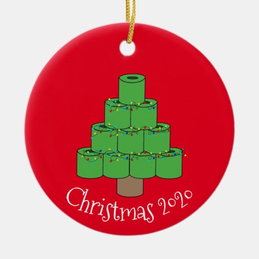 kersttoiletpapier - Covid 2020 Keramisch Ornament (Voorkant)