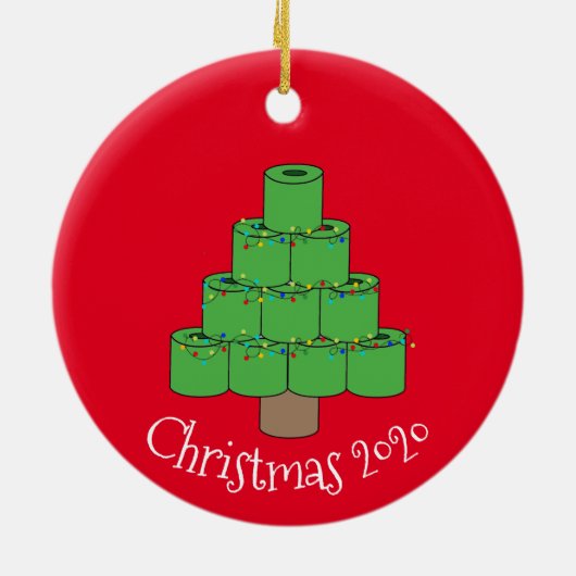 kersttoiletpapier - Covid 2020 Keramisch Ornament (Achterkant)