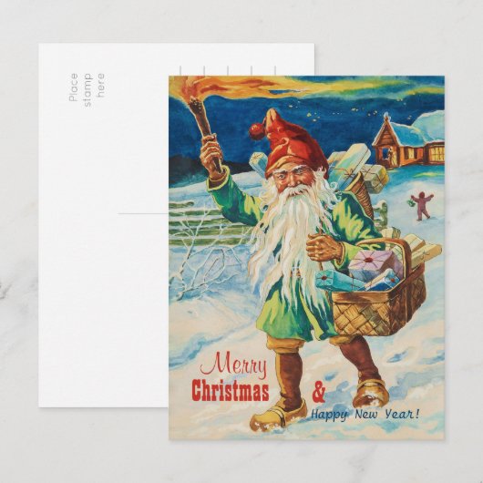 Kersttomaat met fakkel CC0938 Jenny Nyström Feestdagenkaart (Voorkant / Achterkant)