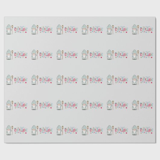 Kersttomte Gnome Cadeaupapier (Vlak)