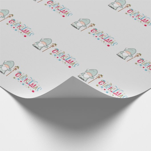 Kersttomte Gnome Cadeaupapier (Hoek)