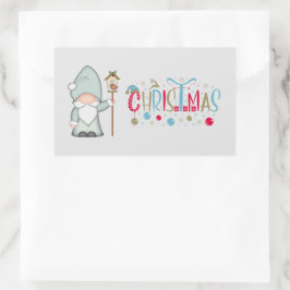 Kersttomte Gnome Rechthoekige Sticker