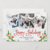 kersttong Birch Bark 3 PHOTO Greep Feestdagenkaart (Voorkant)