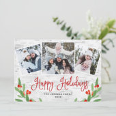 kersttong Birch Bark 3 PHOTO Greep Feestdagenkaart (Staand voorkant)