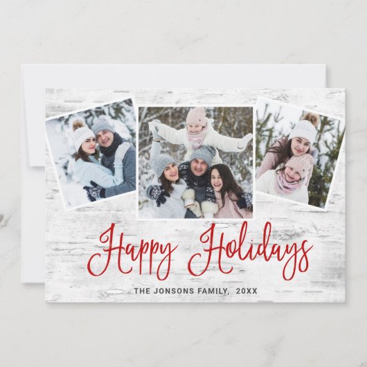 kersttong Birch Bark 3 PHOTO Greep Feestdagenkaart (Voorkant)