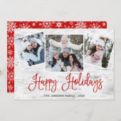 kersttong Birch Bark 3 PHOTO Greep Feestdagenkaart (Voorkant / Achterkant)