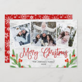 kersttong Birch Bark 3 PHOTO Greep Feestdagenkaart (Voorkant / Achterkant)