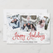 kersttong Birch Bark 3 PHOTO Greep Feestdagenkaart (Voorkant)