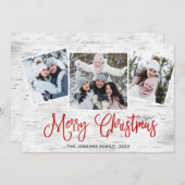 kersttong Birch Bark 3 PHOTO Greep Feestdagenkaart (Voorkant / Achterkant)