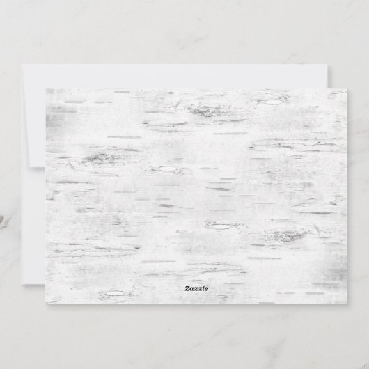 kersttong Birch Bark 3 PHOTO Greep Feestdagenkaart (Achterkant)