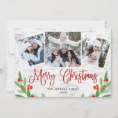 kersttong Birch Bark 3 PHOTO Greeting Holid Feestdagenkaart (Voorkant)